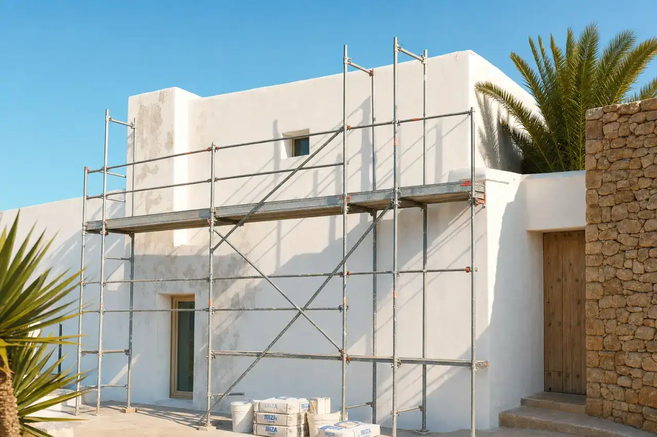An der Fassade, immer mit zertifiziertem Gerüst
