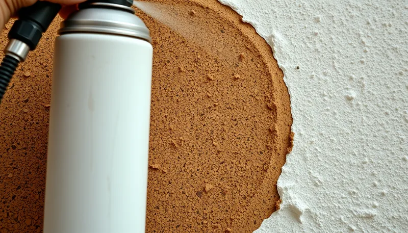 Aplicación de espuma para aislamiento térmico en vivienda de Ibiza