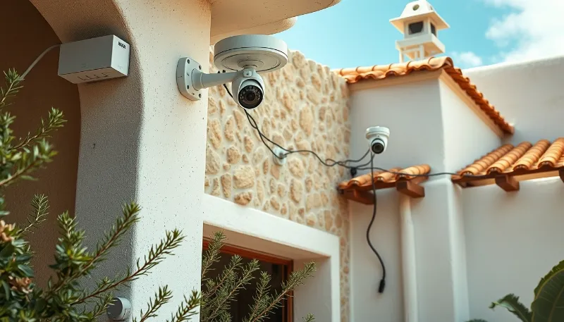 Cámaras de seguridad instaladas para proteger villa en Ibiza durante ausencias