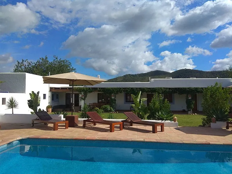 Luxury villa renovation in Ibiza with Mediterranean design, pool and sunbeds